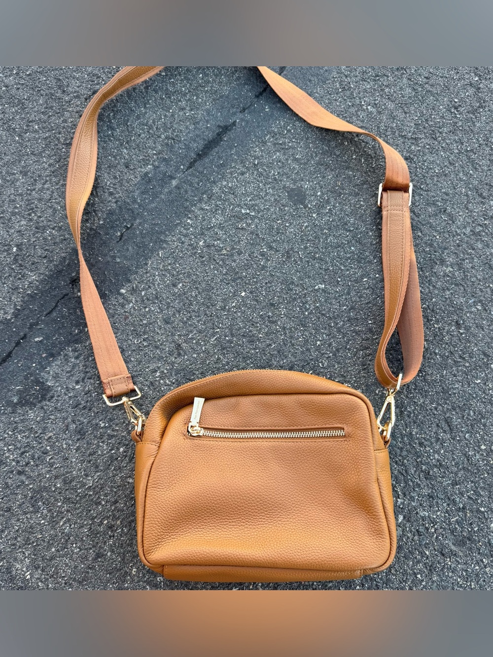 Pom Pom London Original Plus Leather Crossbody Shoulder Bag Brown Leather Wallet - Picture 4 of 9
